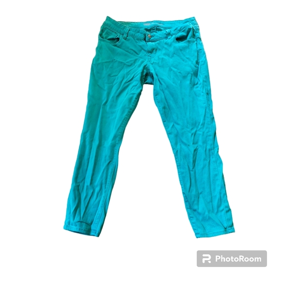 Old Navy Rockstar capri pants tropical breeze / teal, size 12 - Picture 1 of 5